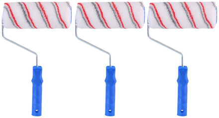 Kinzo Verfroller van D4,8 x B18 cm - 3x - Verfrol/vachtrol van 18 cm - Schilder benodigheden