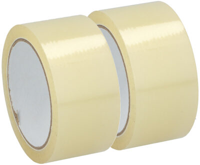 Kinzo Verpakkingstape - 2x - transparant - 48mm x 50m - verpakkingsbenodigdheden voor kantoor/thuis