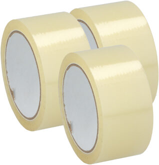 Kinzo Verpakkingstape - 3x - transparant - 48mm x 50m - verpakkingsbenodigdheden voor kantoor/thuis - Tape (klussen)