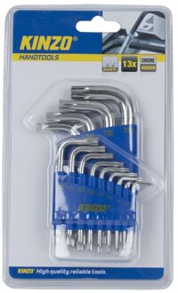 Kinzo Voordelige Inbus/torx sleutelset - 13 delig - Inbus/torx hex key gereedschap set