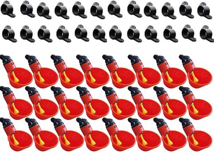 Kip Drinken Fonteinen Kip Kom Drinken Fonteinen 24 Sets Van Huis Tuin Voeden Gereedschap Feed Automatische Vogelkooi T7