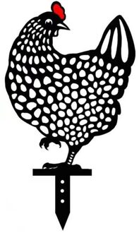 Kip Kip Yard Standbeeld Art Decoratieve Tuin Gazon Stakes Metal Art Haan Metalen Anim Tuinieren Ornamenten 35AB