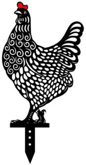 Kip Kip Yard Standbeeld Art Decoratieve Tuin Gazon Stakes Metal Art Haan Metalen Anim Tuinieren Ornamenten 35AB