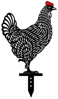 Kip Kip Yard Standbeeld Art Decoratieve Tuin Gazon Stakes Metal Art Haan Metalen Anim Tuinieren Ornamenten 35AB