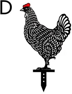Kip Yard Art Decor Outdoor Achtertuin Gazon Levensechte Hen Stakes Kip Ornamenten Tuin Silhouet Stakes Kip Standbeeld Sculptuur