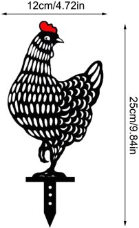 Kip Yard Art Metal Hen Acryl Hollow Out Kip Ornamenten Tuin Gazon Kip Standbeelden Yard Decor Tuin Achtertuin Decoraties