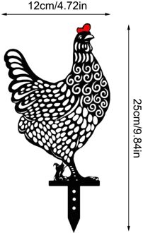 Kip Yard Art Metal Hen Acryl Hollow Out Kip Ornamenten Tuin Gazon Kip Standbeelden Yard Decor Tuin Achtertuin Decoraties