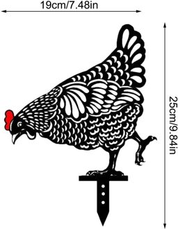 Kip Yard Art Metal Hen Acryl Hollow Out Kip Ornamenten Tuin Gazon Kip Standbeelden Yard Decor Tuin Achtertuin Decoraties