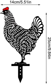 Kip Yard Art Metal Hen Acryl Hollow Out Kip Ornamenten Tuin Gazon Kip Standbeelden Yard Decor Tuin Achtertuin Decoraties