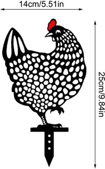 Kip Yard Art Metal Hen Acryl Hollow Out Kip Ornamenten Tuin Gazon Kip Standbeelden Yard Decor Tuin Achtertuin Decoraties