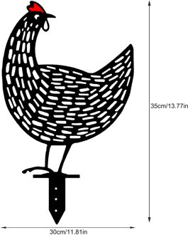 Kip Yard Art Outdoor Tuinbeelden Achtertuin Gazon Stakes Metalen Hen Yard Decor Tuin Acryl Standbeelden Decor Ornament