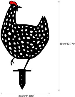 Kip Yard Art Outdoor Tuinbeelden Achtertuin Gazon Stakes Metalen Hen Yard Decor Tuin Acryl Standbeelden Decor Ornament