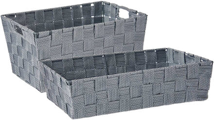 Kipit Badkamer opbergmandjes - Set van 2x - 34 x 21 x 8.5 cm en 30 x 20 x 14 cm