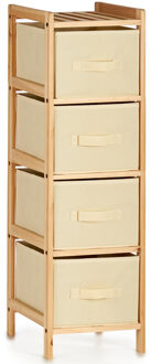 Kipit Badkamerkastje/opbergkastje - met 4x manden - 29 x 28 x 89 cm - Dennenhout