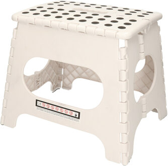 Kipit Inklapbaar keukenkrukje/opstapje wit 30 x 27 cm