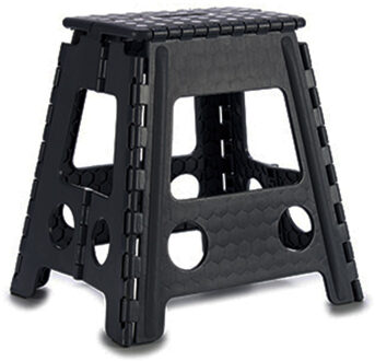 Kipit Inklapbaar keukenkrukje/opstapje zwart 40 x 32 cm