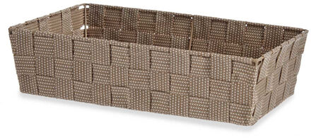 Kipit Kast/badkamer opbergmandjes beige 34 x 21 x 8,5 cm - Opbergmanden