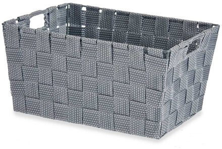 Kipit Kast/badkamer opbergmandjes zilvergrijs 30 x 20 x 14 cm - Opbergmanden