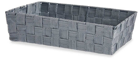 Kipit Kast/badkamer opbergmandjes - zilvergrijs - 34 x 21 x 8,5 cm - opbergmanden