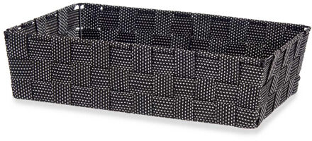 Kipit Kast/badkamer opbergmandjes - zwart - 34 x 21 x 8,5 cm - opbergmandjes