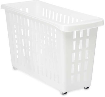 Kipit Keukentrolley organizer op wieltjes - wit - kunststof - kast organizer - 46 x 17,5 x 26 cm