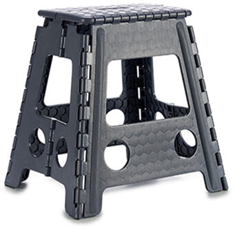 Kipit Kipti Inklapbaar keukenkrukje/opstapje - lichtgrijs - kunststof - 40 x 32 cm