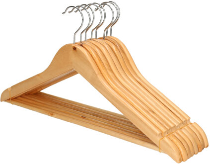 Kipit Kledinghangers - 8x - hout - luxe hangers - Kledinghangers Bruin