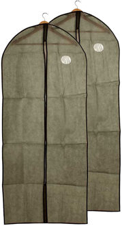 Kipit Kledinghoes - 2x - met kijkvenster - grijs - 60 x 137 cm - kledingzak