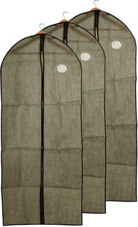Kipit Kledinghoes - 3x - met kijkvenster - grijs - 60 x 137 cm - kledingzak