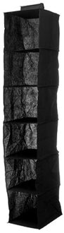 Kipit Kledingkast organizer - 6 vaks - zwart - 25 x 25 x 138 cm - ruimtebesparend/hangend