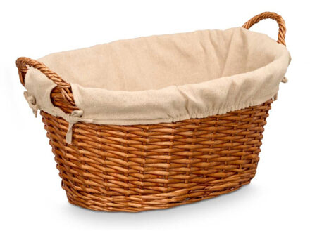 Kipit Rieten opberg mand - gevlochten riet - bruin - 54 x 37 x 30 cm - met hengsels