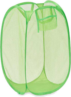 Kipit Wasmand flexibel/opvouwbaar - groen - kunststof - 33 x 33 x 58 cm - 60 liter