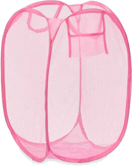 Kipit Wasmand flexibel/opvouwbaar - roze - kunststof - 33 x 33 x 58 cm - 60 liter