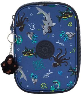 Kipling 100 Pens undersea party Etui Blauw - H 21 x B 15 x D 5 cm