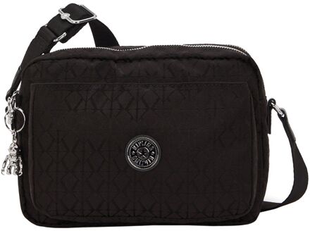 Kipling Abanu M pe+ noir sign jq damestas Zwart - H 17 x B 24 x D 9 cm