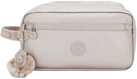 Kipling Agot metallic glow toilettas Zilver - H 14 x B 26 x D 14.5 cm