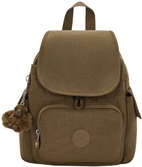 Kipling City Pack Mini smooth khaki rugzak Groen - H 33,5 x B 27 x D 19 cm