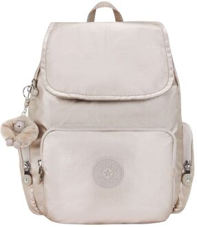 Kipling City Zip S metallic glow rugzak Zilver - H 33.5 x B 27 x D 19 cm
