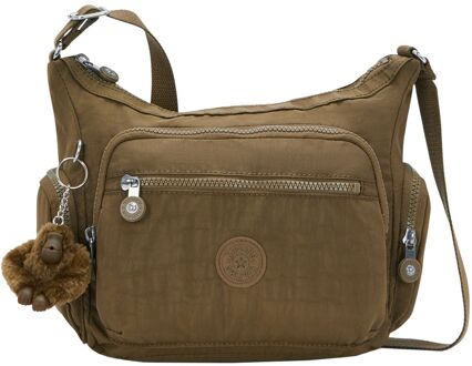 Kipling Gabbie S smooth khaki damestas Groen - H 22 x B 29 x D 16.5 cm