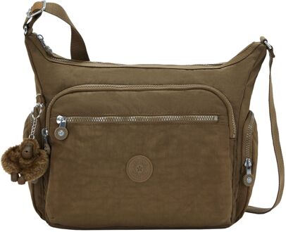 Kipling Gabbie smooth khaki schoudertas dames Groen - H 30 x B 35.5 x D 18.5 cm