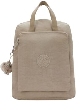Kipling Kazuki soft taupe schooltas - H 39.5 x B 36 x D 13.5 cm