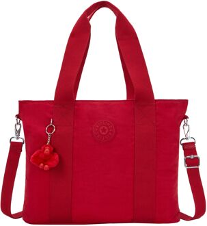 Kipling Minta L Up ruby red schoudertas dames Rood - H 44 x B 33 x D 17.5 cm