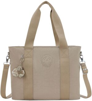 Kipling Minta L Up soft taupe schoudertas dames - H 44 x B 33 x D 17.5 cm