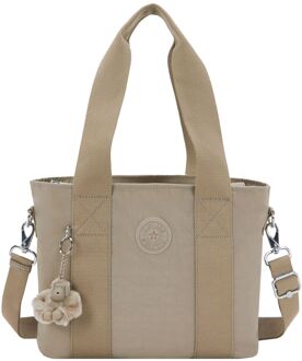 Kipling Minta M Up soft taupe schoudertas dames - H 23.5 x B 35 x D 15.5 cm