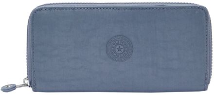 Kipling Money World blue stone dames portemonnee Blauw - H 10 x B 20 x D 2 cm