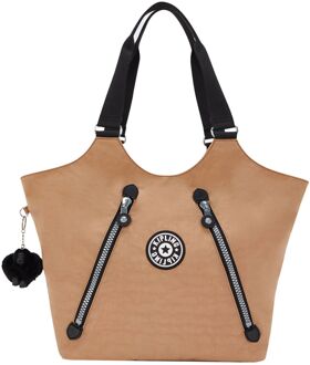 Kipling New Cicely y2k early tan heritage schoudertas dames Cognac - H 37 x B 51.5 x D 13 cm