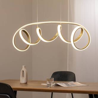 Kira LED hanglamp, goudkleurig, lengte 102 cm, 4000 K