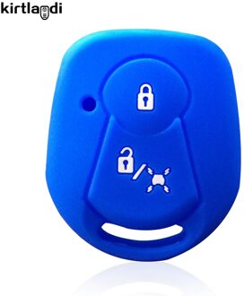 Kirtlandi 2 Knop Afstandsbediening Sleutel Sleutelhanger Accessoires Shell Voor Ssangyong Actyon Kyron Rexton Ongesneden Blade Autosleutel Cover Case Houder blauw 1stk
