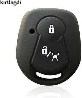 Kirtlandi 2 Knop Afstandsbediening Sleutel Sleutelhanger Accessoires Shell Voor Ssangyong Actyon Kyron Rexton Ongesneden Blade Autosleutel Cover Case Houder zwart 1stk