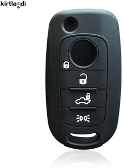 Kirtlandi Silicagel Autosleutel Cover Case Voor Dodge Neon Sleutelhouder Voor Voor Fiat 500X Tipo Egea Cronos Sleutelhanger accessoires Huid zwart